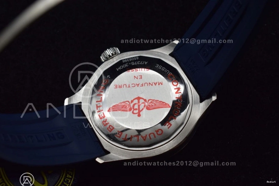 Best 1:1 Blue Rubber SS BLSF A2824 White Dial SuperOcean on Edition Automatic 42 Strap 0414